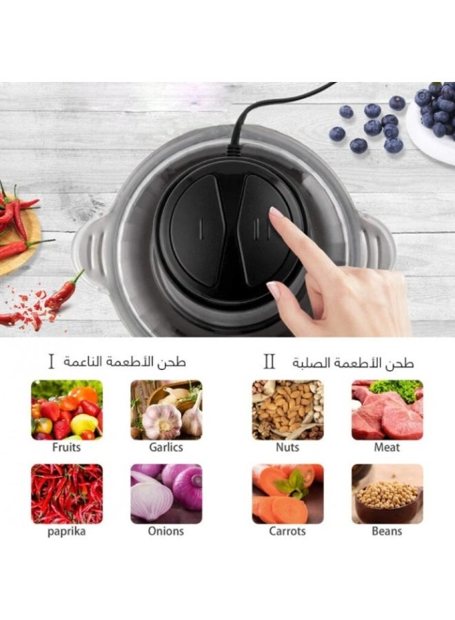 مطحنة لحم كهربائية 3 لتر متعددة الوظائف من الفولاذ المقاوم للصدأ معالج طعام للمطبخ للحوم والخضروات والبصل والثوم والفواكه والمكسرات مع تحكم بسرعتين مفرمة طعام للمنازل والمطاعم - Image 3